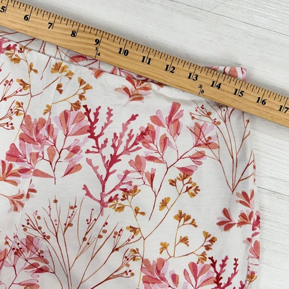 Garnet Hill 2 pc Pajama Set Shirt & Shorts Women Large Pink Floral Cotton Tencel - Picture 11 of 15